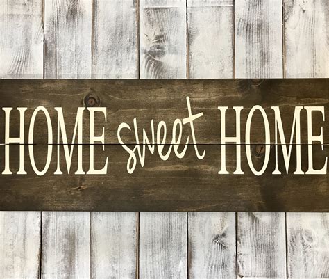 Long Home Sweet Home Wood Sign Home Decor Custom Rustic Wood Signs