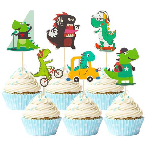 Buy Gyufise 36 Pack Dinosaur Cupcake Toppers Cute Baby Shower Dinosaur