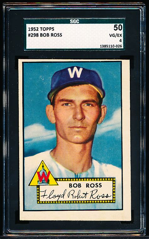 Lot Detail 1952 Topps Baseball 298 Bob Ross Washington Sgc 50 Vg