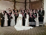 View of the wedding party of Crown Prince Harald of Norway pictured ...