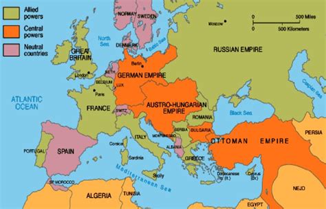 Europe Map 1914 Wwi Click Image For Larger Picture World Cultural