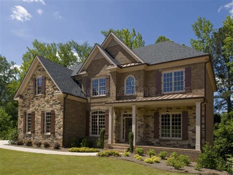 Model Luxury Home Exterior Side View Porch Stock Image Image Of