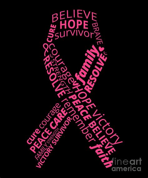 Pink Breast Cancer Ribbon Breast Cancer Awareness Digital Art By Yestic