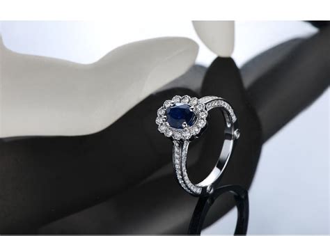 Looking for a beautiful and quality ring at an affordable price? Sale Antique Floral 1 Carat Blue Sapphire and Diamond Engagement Ring for Her in White Gold ...