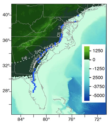 Topography Of Us Eastern Seaboard Muddles Ancient Sea Level Changes