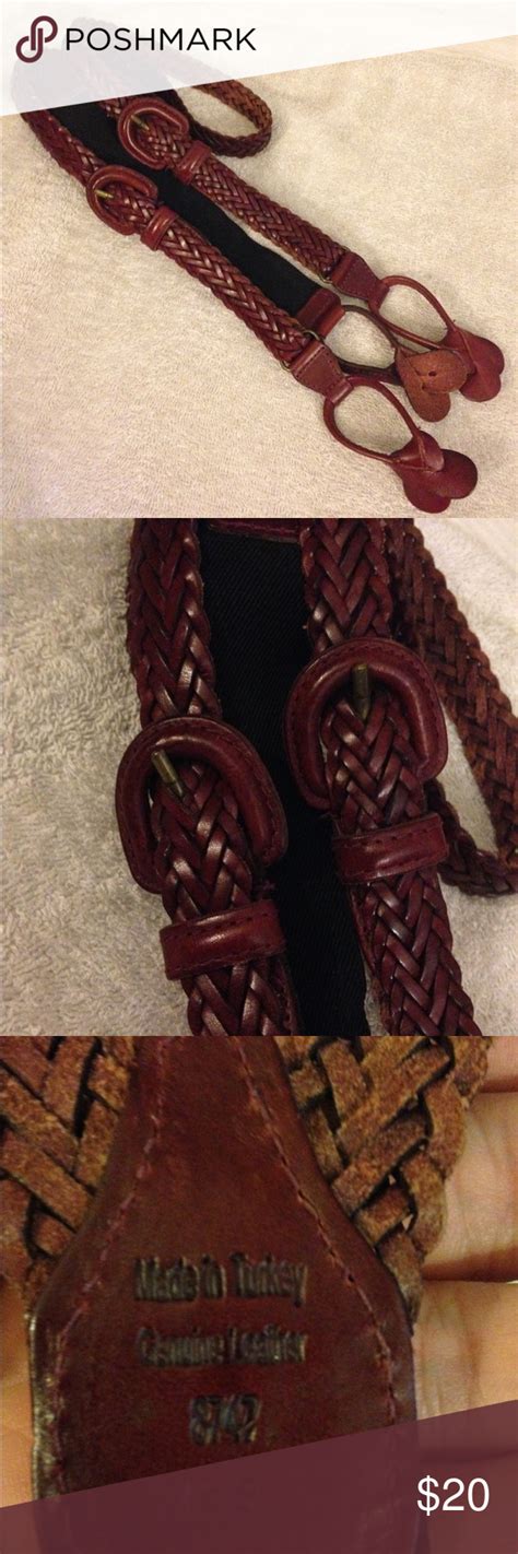 Brown Leather Braided Woven Suspenders Braces Leather Suspenders