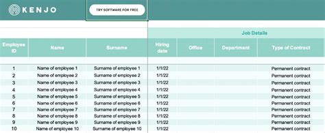 Employee Database Template In Excel