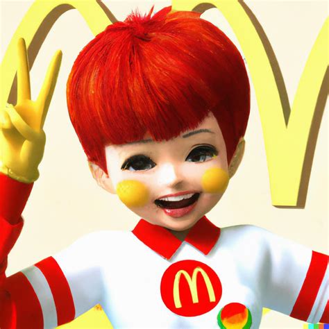 a japanese mcdonald s commercial featuring a female ronald mcdonald with a pixie haircut making