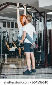 Fitness Coach Kiss Girlfriend On Training Stock Photo 664536610