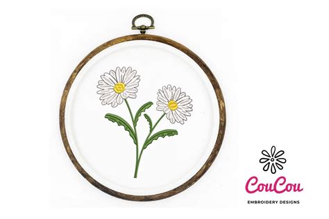 Daisy Flower Embroidery Machine Embroidery Design Etsy UK