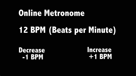 Online Metronome 12 Bpm Beats Per Minute Youtube