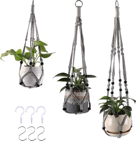 Mko Shun 3 Pack Plant Hanger Indoor Hanging Planter Basket