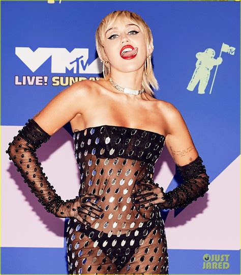 Miley Cyrus Wears Completely Sheer Dress For Vmas 2020 Red Carpet