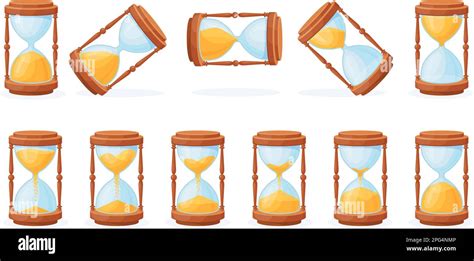 Hourglass Animation Cartoon Sandglass Key Loading Animations Sand Clock Countdown Sequencing