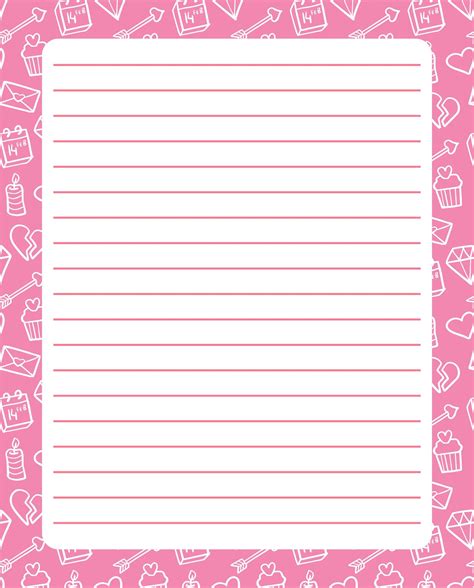 Valentine Writing Paper Template Valentines Day Letter Letter For Him