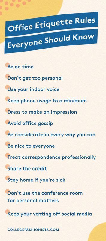Office Etiquette Rules Everyone Should Know Etiquette Manners