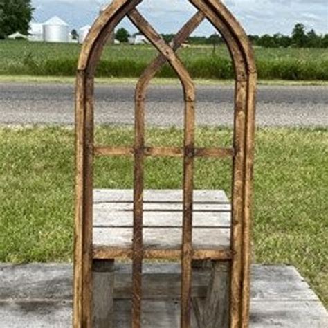 Dark Arched Cathedral Window Frame Wooden Church Frame Etsy