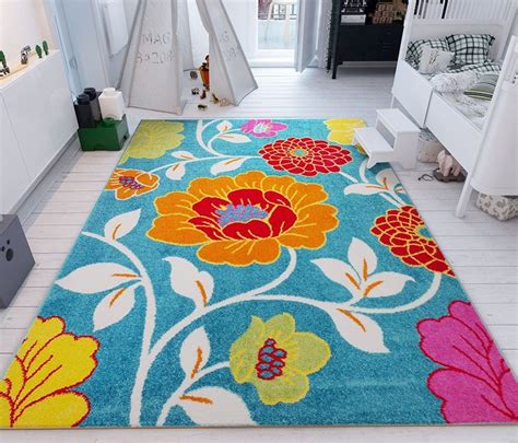 Amazonsmile Well Woven Modern Rug Daisy Flowers Blue 5x7 Floral