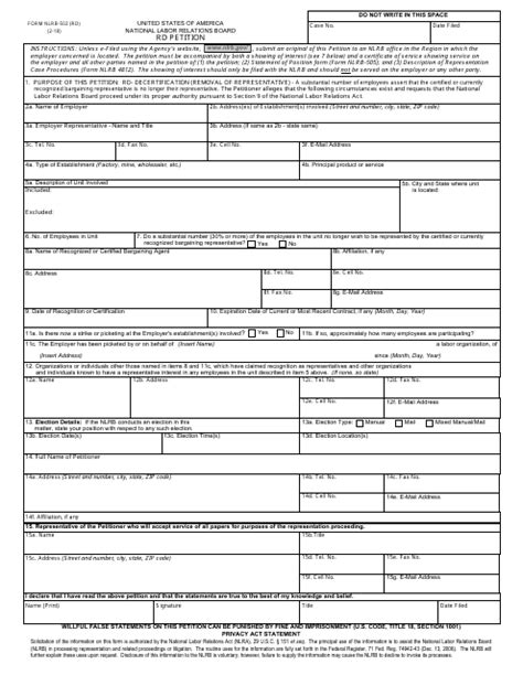 Form Nlrb 502 Rd Fill Out Sign Online And Download Fillable Pdf