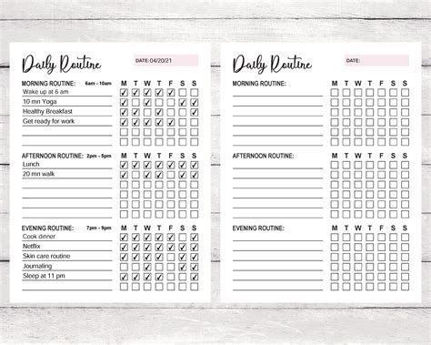 Daily Weekly Monthly Yearly Checklist Templates Daily Routine Weekly