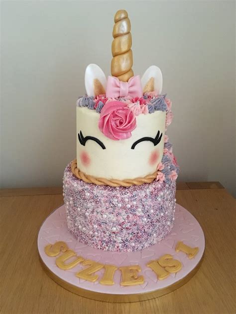 Emmarie's unicorn first birthday | catchmyparty.com. Unicorn Cakes: Unicorn Cake Glitter