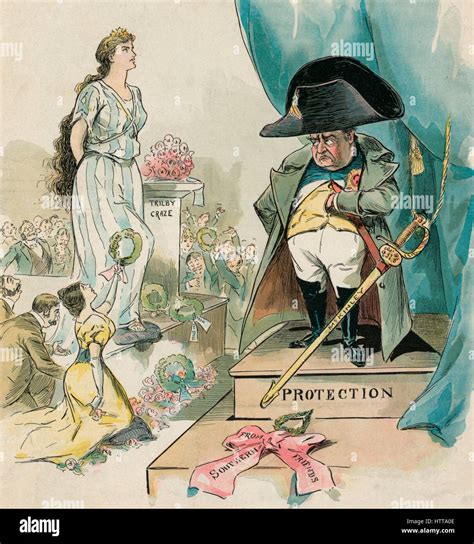 Political Cartoon Shows William Mckinley As Napoleon I Wearing The Hat