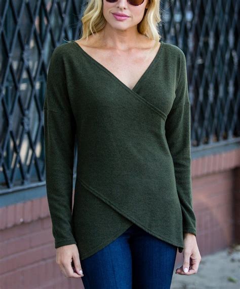 Take A Look At This Olive Wrap Sweater Women Today Sweaters For Women Olive Sweater Wrap