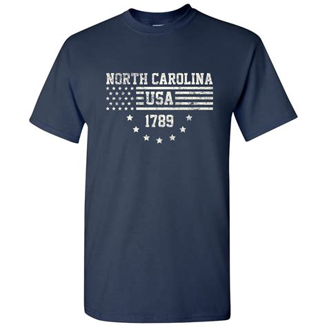 North Carolina 1789 Usa Flag Statehood T Shirt Distressed Etsy