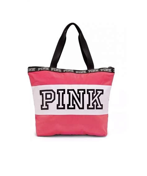 Victorias Secret Pink Neon Hot Pink White Logo Zip Tote Bag Cg183rzkyx7
