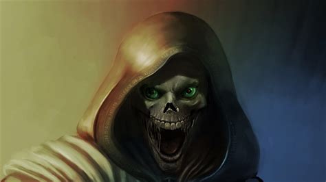 Grim Reaper Skeleton Face Wallpaper Hd Fantasy 4k