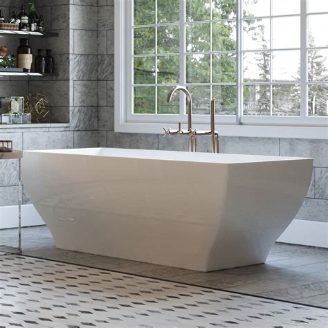 Manchester 63 Inch Modern Freestanding Tub In White — Pelham And White