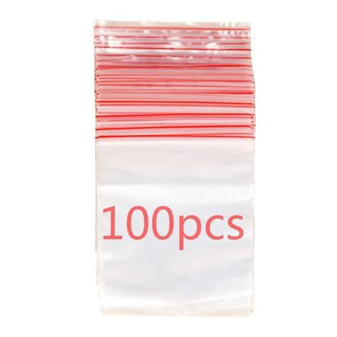 Ginflash 100pcslot Small Zip Lock Plastic Bags Reclosable Transparent