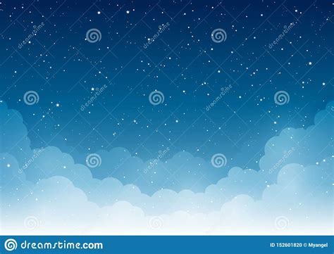 Night Starry Sky Vertical Background Cartoon Vector Cartoondealer