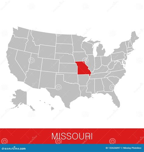 United States Of America With The State Of Missouri Selected Map Of