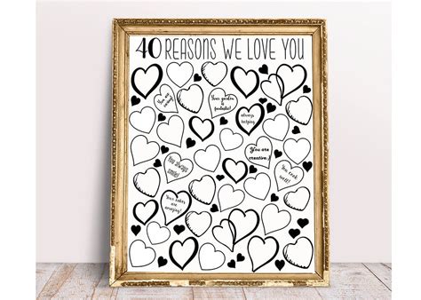 Reasons We Love You X X X Birthday Gift For Etsy