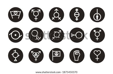 Bundle Fifteen Gender Symbols Sexual Orientation Stock Vector Royalty Free 1875450370