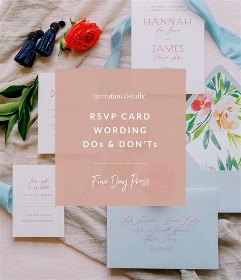 Wedding Rsvp Card Wording Do S And Don Ts Fine Day Press
