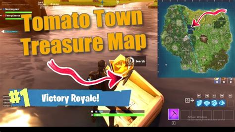 Fortnite Battle Royal Tomato Town Treasure Map Location Season 4 Youtube