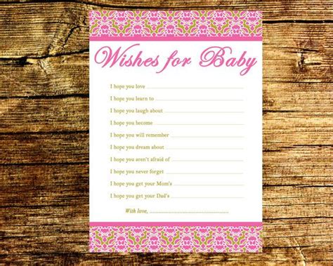Wishes For Baby Baby Wishes Printable Baby Wishes Card Etsy Wishes