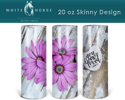 You Are Loved Purple Daisys 20 Oz Tumbler SUBLIMATION DESIGN Etsy