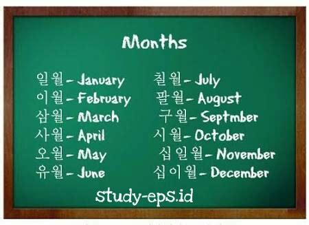 Eh, kau, anak bau kencur! Nama Hari dan Bulan Dalam Bahasa Korea