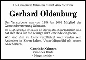 Traueranzeigen von Gerhard Oldenburg | trauer-anzeigen.de