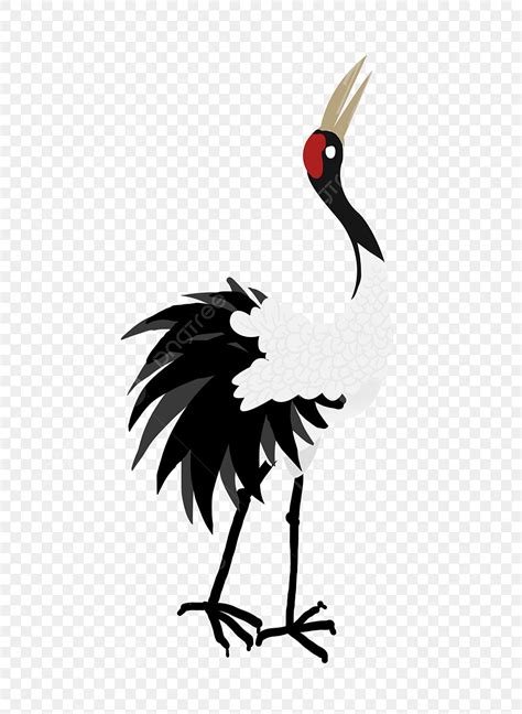 Head And Tail Png Picture Singing Crane Red Head Black Tail Black Neck