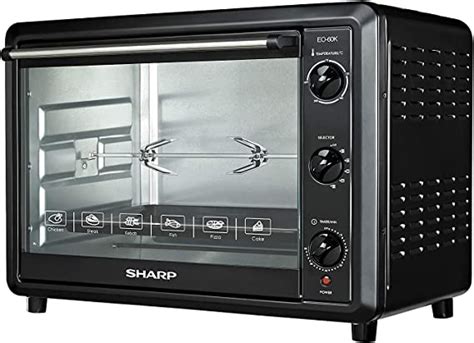 Sharp 60l 2000w Single Glass Electric Oven With Rotisserie And Convection