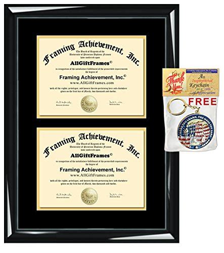 Dual Diploma Frame Double Certificate Frames Two Document Glossy