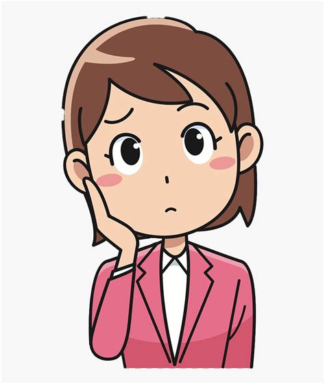 Thinking Woman Png Image File Cartoon Thinking Person Png