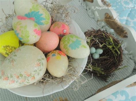 Spring Craft Idea Retro Decoupaged Easter Eggs 11 Magnolia Lane