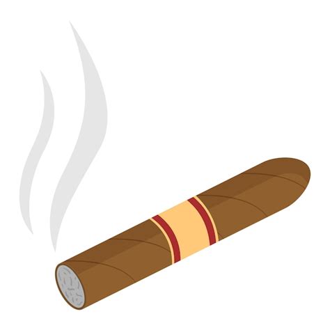 Значок сигары курящая сигара векторная иллюстрация Премиум векторы
