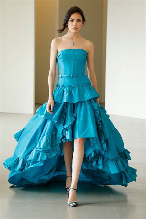 Oscar De La Renta Cerulean Gown Fashion Strapless Evening Dress Dresses