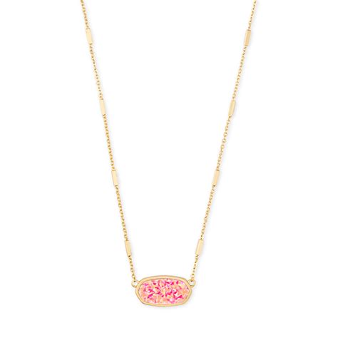 Kendra Scott Miley Necklace In Gold And Hot Pink Opal Borsheims